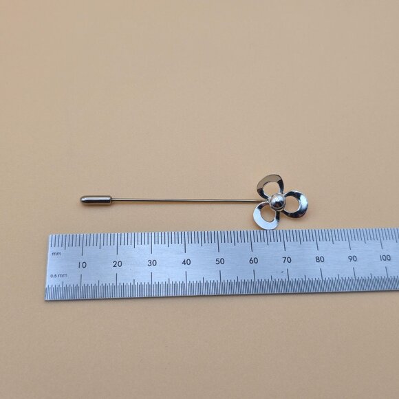 Sterling Silver Cute Simple Flower Pin A5107 - Picture 5 of 6